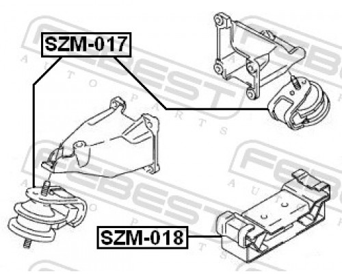 SZM-018 FEBEST Опора двигателя задняя для Suzuki Grand Vitara 2005-2015