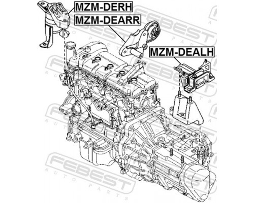 MZM-DERH FEBEST Опора двигателя правая для Mazda Mazda 2 (DE) 2007-2014