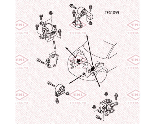 TEG1059 Tatsumi Опора двигателя задняя