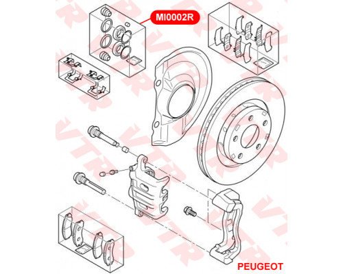 MI0002R VTR Суппорт тормозной передний левый