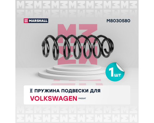 Пружина подвески задн. VW Passat V, VI 05- (M8030580) Пружина подвески задн. VW Passat V, VI 05- (M8030580)