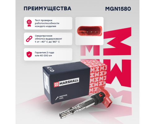 Катушка зажигания AUDI A4 00-, A6 04-, Q5 08-, Q7 05-; VOLKSWAGEN TOUAREG 02-