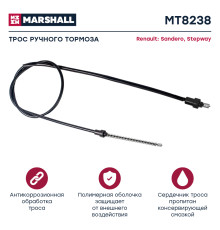Трос тормоза стояночного RENAULT SANDERO 09-