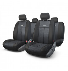 Автомобильные чехлы TT, полиэстер/сетка AIR MESH, 9 предметов, передний ряд, задний ряд, AIRBAG, черн./черн
