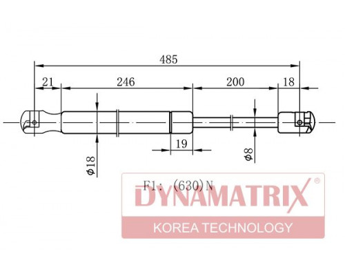 DGS8523CB DYNAMAX-Korea Амортизатор двери багажника