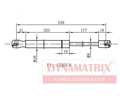 DGS9341XC DYNAMAX-Korea Амортизатор двери багажника