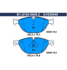 B1.G102-0949.2 Galfer Колодки тормозные передние к-кт