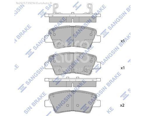SP1846 Sangsin Колодки тормозные задние дисковые к-кт