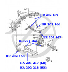 HA202218 Hanse Рычаг задний нижний правый