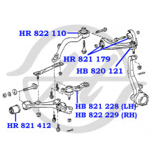 HR821412 Hanse Сайлентблок нижнего рычага для Lexus IS 200/300 1999-2005