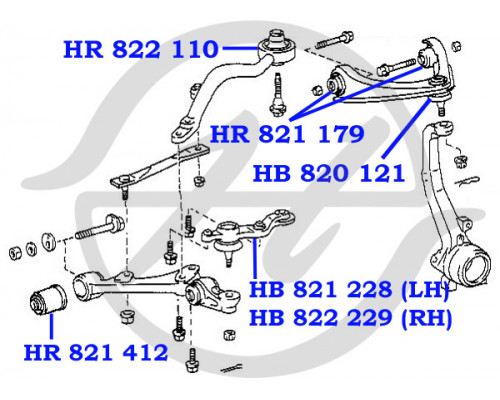 HR821412 Hanse Сайлентблок нижнего рычага для Lexus IS 200/300 1999-2005