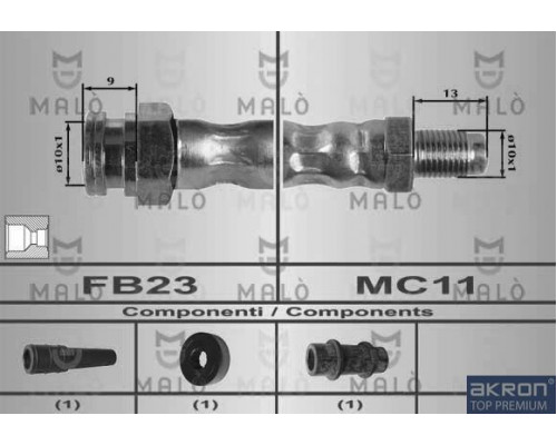 H80183 Malo/Akron Шланг тормозной передний