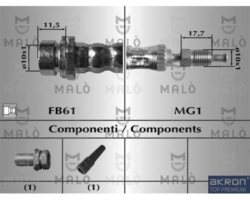 H80000 Malo/Akron Шланг тормозной передний