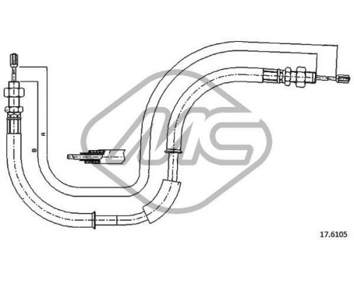 83923 Metalcaucho Трос стояночного тормоза