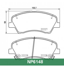 NP6148 Nisshinbo Колодки тормозные передние к-кт
