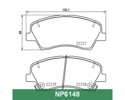 NP6148 Nisshinbo Колодки тормозные передние к-кт