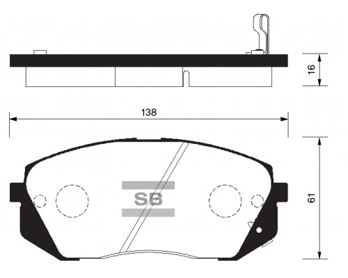 SP1196 Sangsin Колодки тормозные передние к-кт