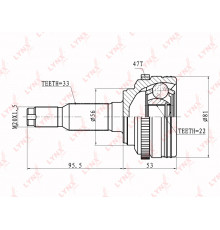 CO-1808A Lynx ШРУС наружный передний для Chevrolet Lacetti 2003-2013