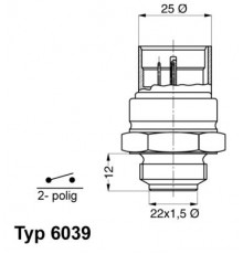 603995D Wahler Датчик вкл.вентилятора 2х конт