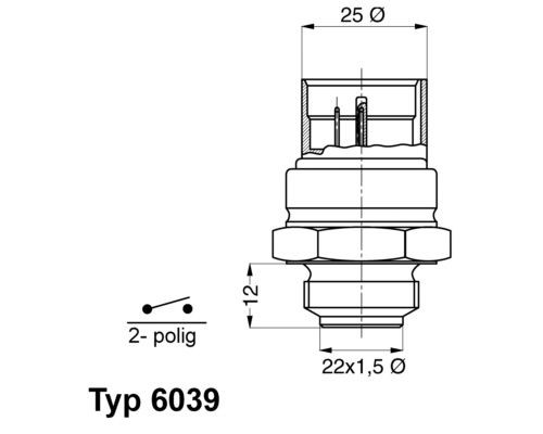 603995D Wahler Датчик вкл.вентилятора 2х конт