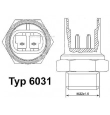 6031.105D Wahler Датчик вкл.вентилятора 2х конт