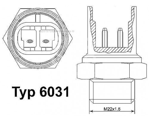 6031.105D Wahler Датчик вкл.вентилятора 2х конт