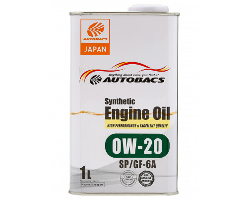 Масло AUTOBACS ENGINE OIL SYNTHETIC 0W20 1Л