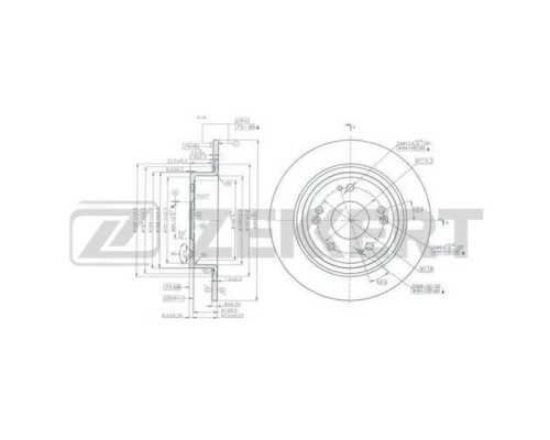 BS-6097 Zekkert Диск тормозной задний для Honda Accord IX 2013-2019