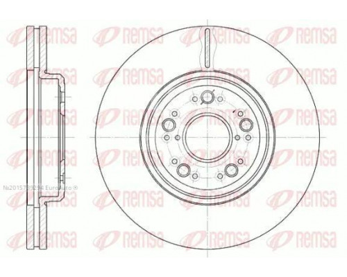 61252.10 Remsa Диск тормозной передний вентилируемый для Lexus LS 400 (UCF20) 1994-2000