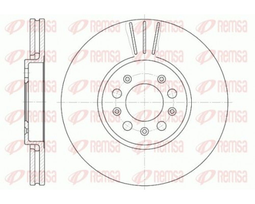 6544.10 Remsa Диск тормозной передний вентилируемый