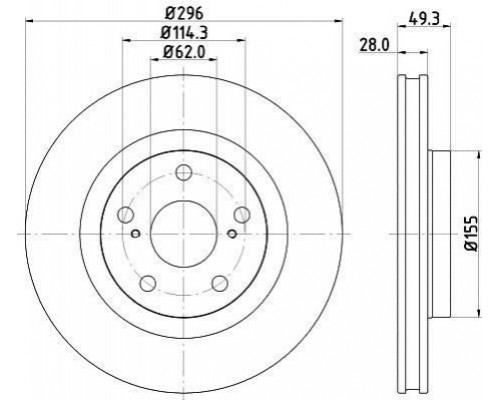 ND1048K Nisshinbo Диск тормозной передний вентилируемый