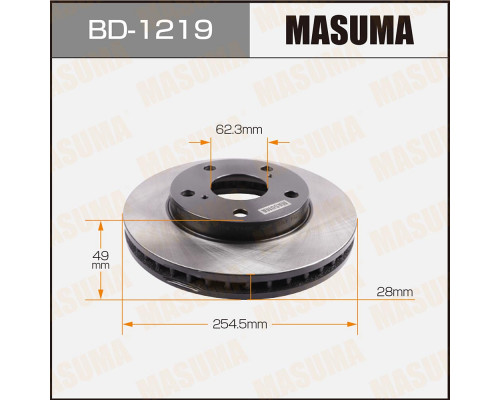 BD-1219 Masuma Диск тормозной передний вентилируемый