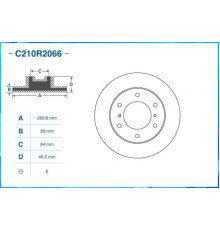 C210R2066 Cworks Диск тормозной передний вентилируемый