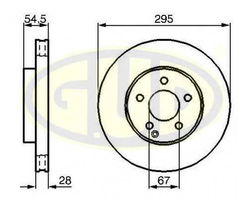 GDB128176 G.U.D Диск тормозной передний вентилируемый для Mercedes Benz W211 E-Klasse 2002-2009