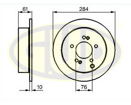 GDB110286 G.U.D Диск тормозной задний