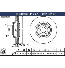 B1.G230-0176.1 Galfer Диск тормозной передний вентилируемый