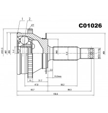 C01026 Sangsin ШРУС наружный передний для Hyundai Trajet 2000-2009