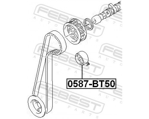 0587-BT50 FEBEST Ролик-натяжитель ремня ГРМ