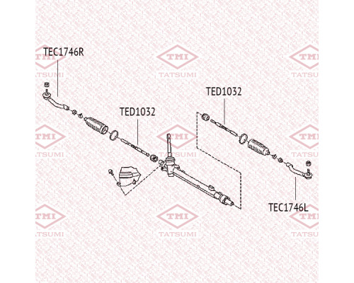 TEC1746L Tatsumi Наконечник рулевой левый