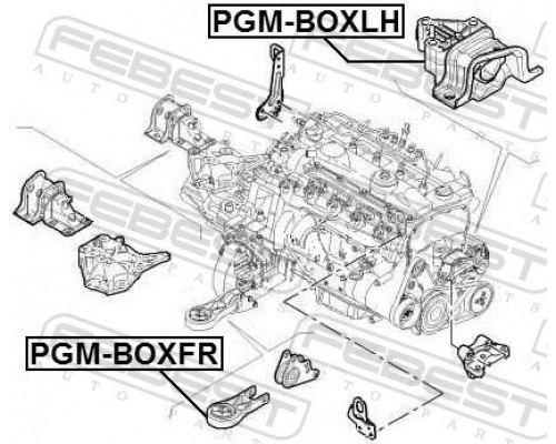 PGM-BOXLH FEBEST Опора двигателя