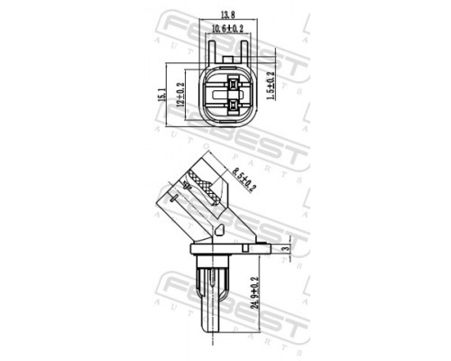 21606-002 FEBEST Датчик ABS передний