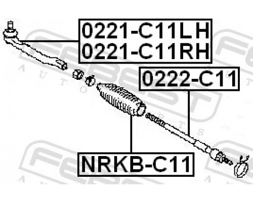 0221-C11LH FEBEST Наконечник рулевой левый