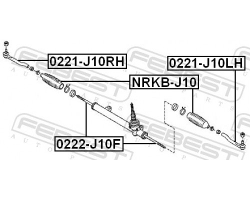 0221-J10LH FEBEST Наконечник рулевой левый