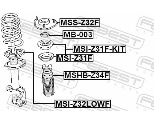 MSI-Z31F-KIT FEBEST Чашка опоры амортизатора для Mitsubishi Colt (Z3) 2003-2012