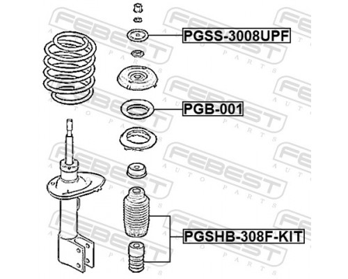 PGSS-3008UPF FEBEST Чашка опоры амортизатора