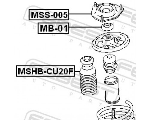 MSHB-CU20F FEBEST Пыльник с отбойником к-кт на 1 передней подвески