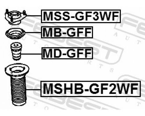 MSHB-GF2WF FEBEST Пыльник переднего амортизатора для Mitsubishi Outlander (GF) 2012>