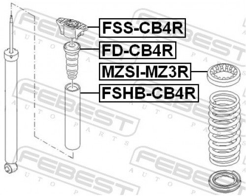 FD-CB4R FEBEST Отбойник заднего амортизатора