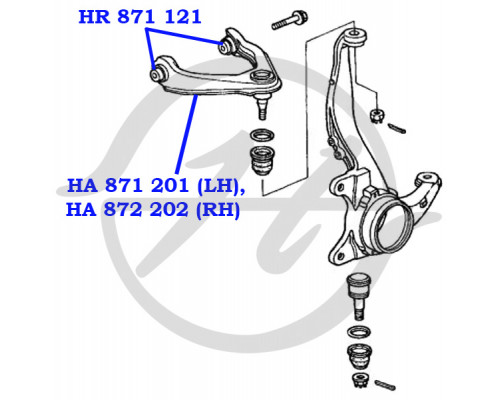 HA872202 Hanse Рычаг передний верхний правый для Honda CR-V 1996-2002