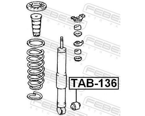 TAB-136 FEBEST Сайлентблок заднего амортизатора нижний